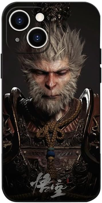  Wukong Phone Case Compatible with iPhone Case Game Black Myth: Wukong Phone Case Soft TPU Black Base Cover (G,for iPhone)