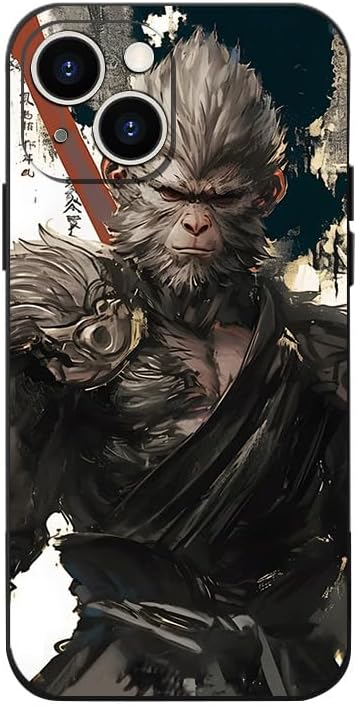  Wukong Phone Case Compatible with iPhone Case Game Black Myth: Wukong Phone Case Soft TPU Black Base Cover (A,for iPhone)